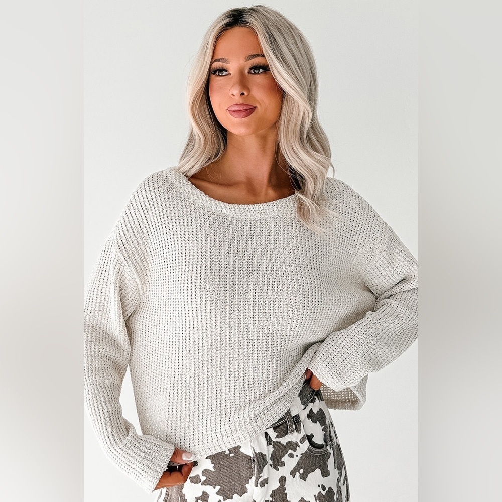Korye Chunky Knit Sweater Cream Oversized Pullover XL